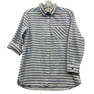 Barbour Women's Craster Striped Cotton Button Front Shirt‎ Coastal Nautical M
